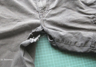 Repurposing: men’s cargo shorts into toddler cargo shorts