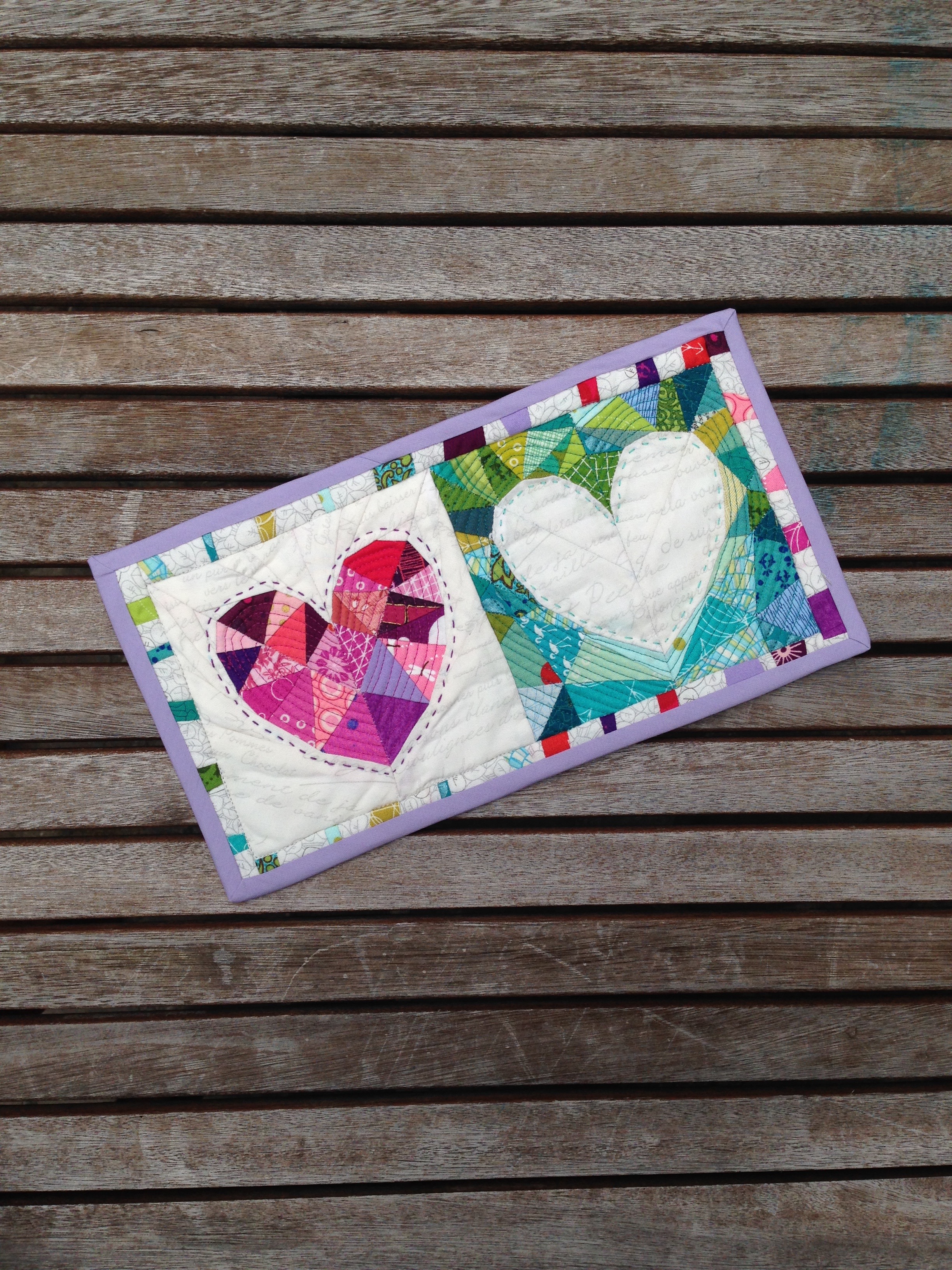Double Heart Mug Rug